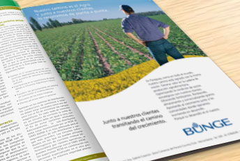 Anuncio institucional Bunge Paraguay. Creatividad en comunicación gráfica. Anuncios en diarios y revistas.