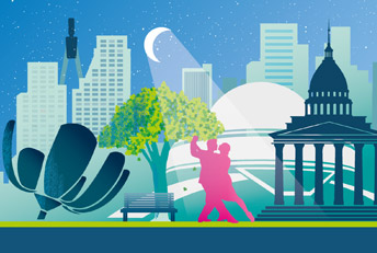 Ilustración vectorial. Ciudad de Buenos Aires. Ilustraciones digitales, vectoriales, proyectos 3D, infografías.