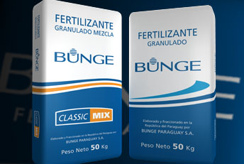 Diseño envases e ilustración 3D. Bolsas de fertilizantes Bunge y Bunge Classic Mix. Envases en general, bolsas, etiquetas.