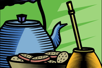 Ilustración para tapa de folleto Yerba Playadito. Ilustraciones vectoriales, 3D.