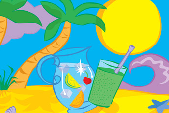 Diseño envase e ilustración vectorial para yerba mate Tereré. Envases en general, bolsas, etiquetas